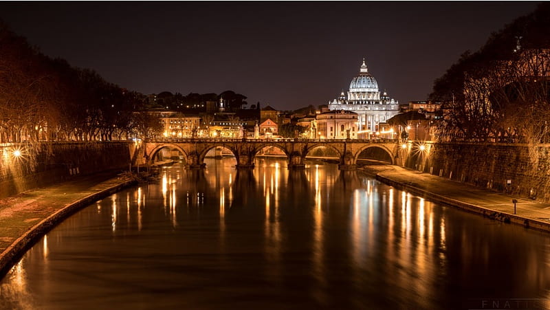 Cathedral Of St Peter Italy Night Ri, HD wallpaper