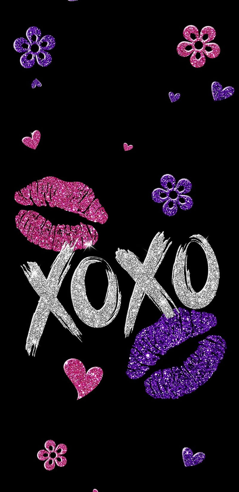 Xoxo, girly, glitter, corazones, kiss, kisses, love, pink, pretty ...