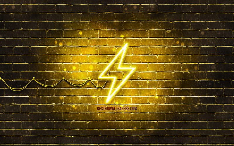 Electricity neon icon yellow background, neon symbols, Electricity, neon  icons, HD wallpaper | Peakpx