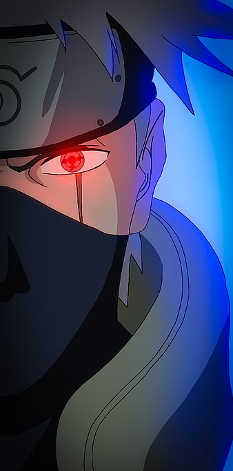 Kakashi, naruto, electric blue, HD phone wallpaper