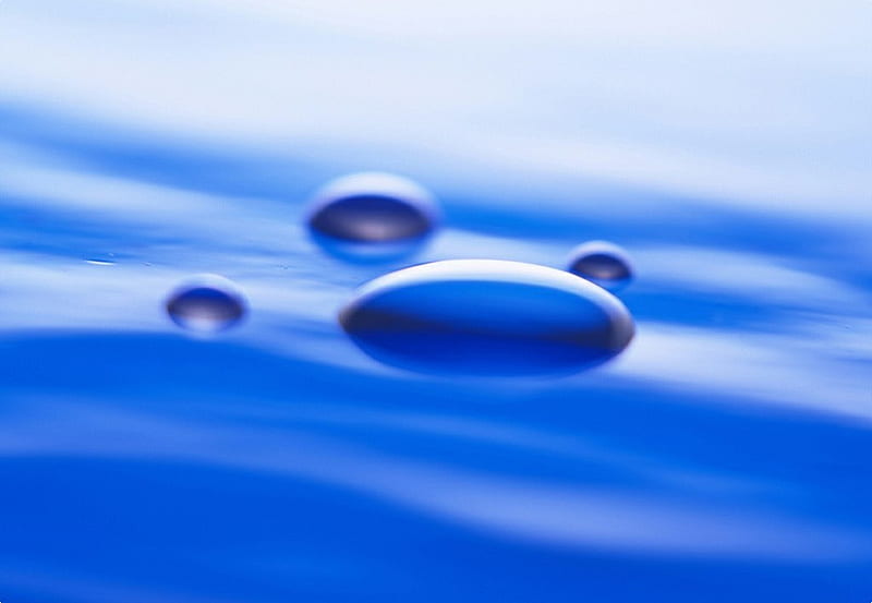 21, drips, water, abstract, blue, HD wallpaper