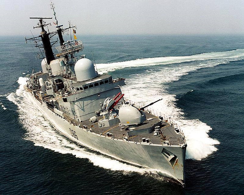 WORLD OF WARSHIPS TYPE 42 BATCH I DESTROYER HMS BIRMINGHAM, 4820 tons, 2 shafts COGOG, 48000 hp, 4 RR, length, speed 30 kts, crew 287, length 420 ft, HD wallpaper