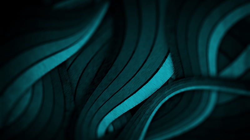 Turquoise Black Fractal Art Turquoise, HD wallpaper