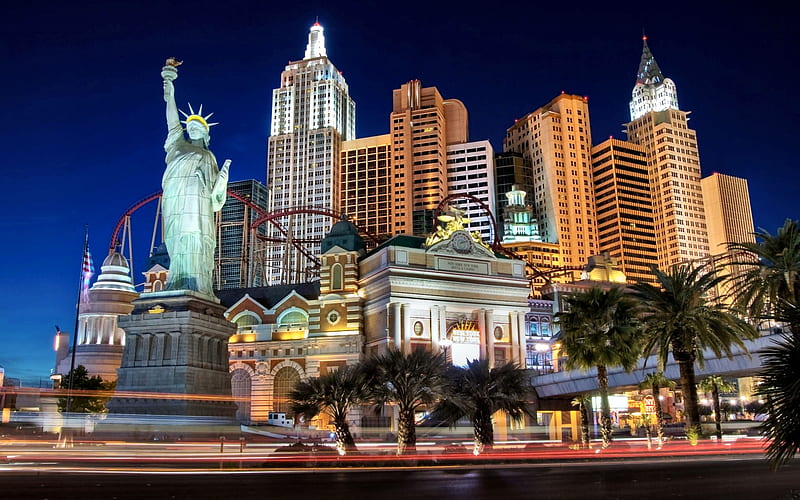 New York, New York, architecture, USA, cityscape, bonito, Nevada, casino, graphy, wide screen, New York New York, scenery, Las Vegas, HD wallpaper