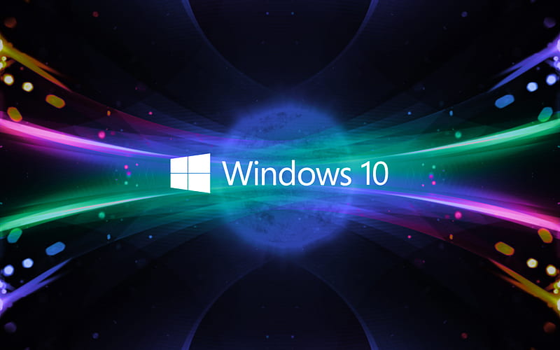 Windows 10, abstract art, logo, creative, Microsoft, abstract waves, HD wallpaper
