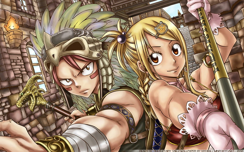 Download Natsu Dragneel and Lucy Heartfilia Dragon Anime Art Wallpaper