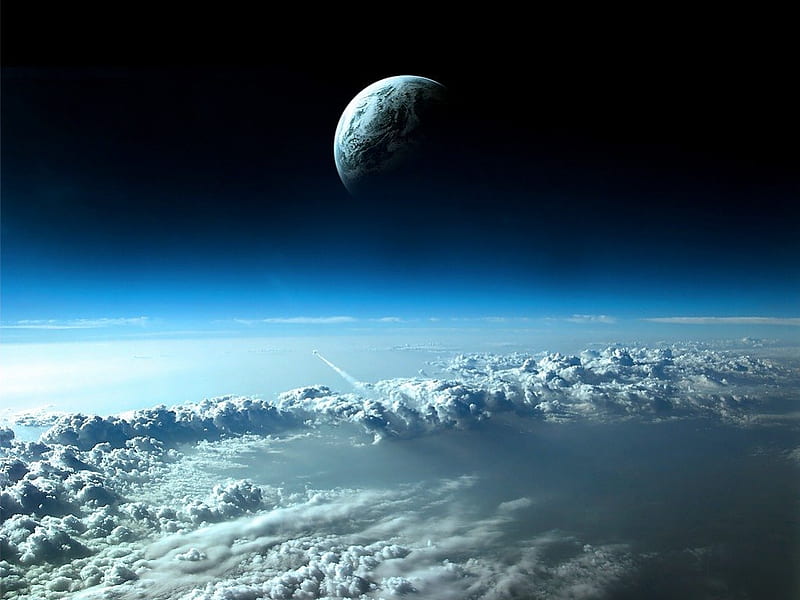 Orbital Moon Shot, orbit, moon, earth, HD wallpaper