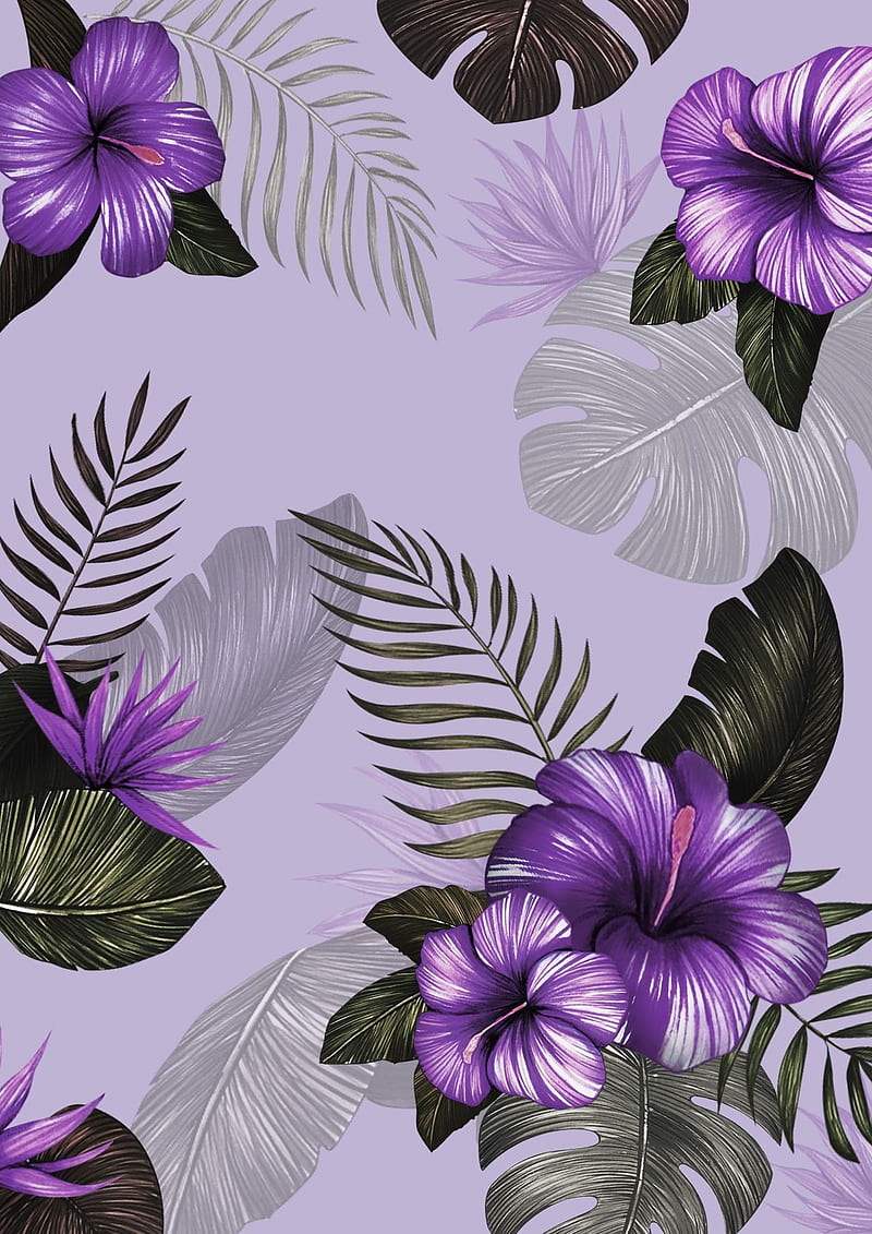 Purple Flower, flowers, green, nature, HD phone wallpaper