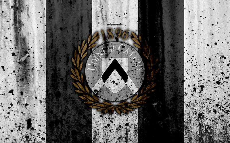 FC Udinese logo, Serie A, stone texture, Udinese, grunge, soccer, football club, Udinese FC, HD wallpaper