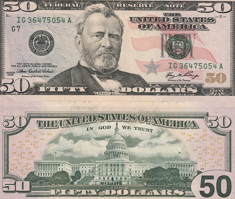 United states 50 dollar bill hi-res stock photography and images