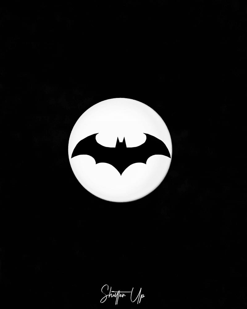 Batman, bat, batman logo, black background, dc, logo, spotlight, HD phone wallpaper