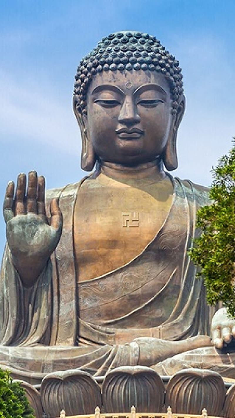 Buddha , Blue Sky Background, lord buddha, god, meditation, HD phone wallpaper