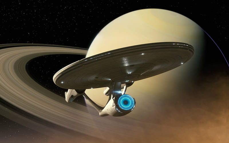 USS Enterprise, enterprise, planet, cg, space, HD wallpaper