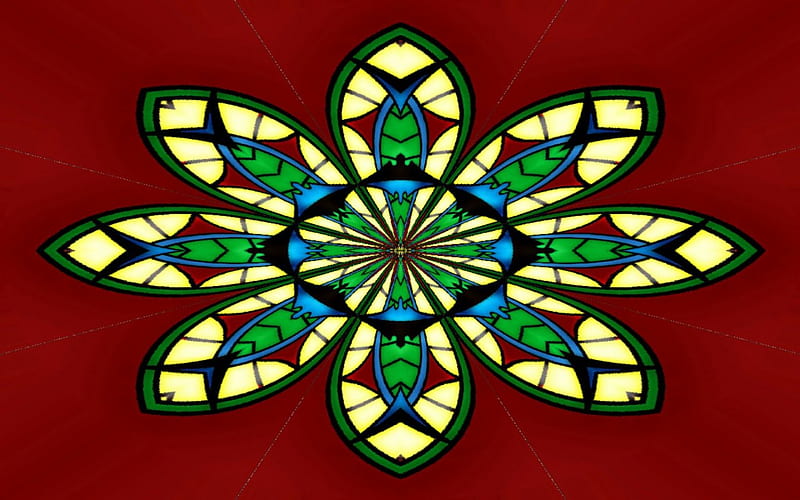 Chapel window, stainned glass, art, craft, fractal, abstract, HD wallpaper