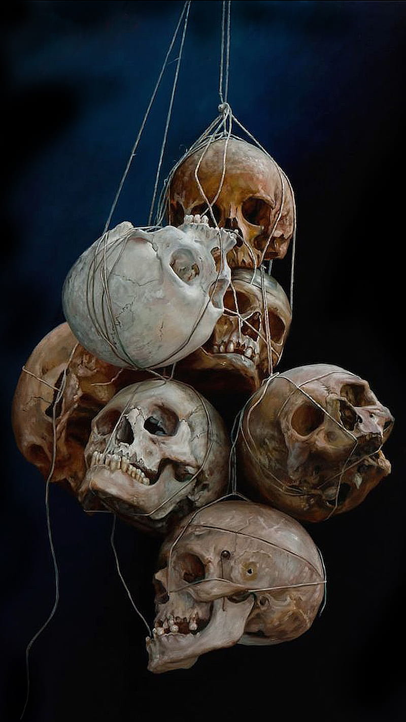 Stretched Skulls, dark, death, HD phone wallpaper