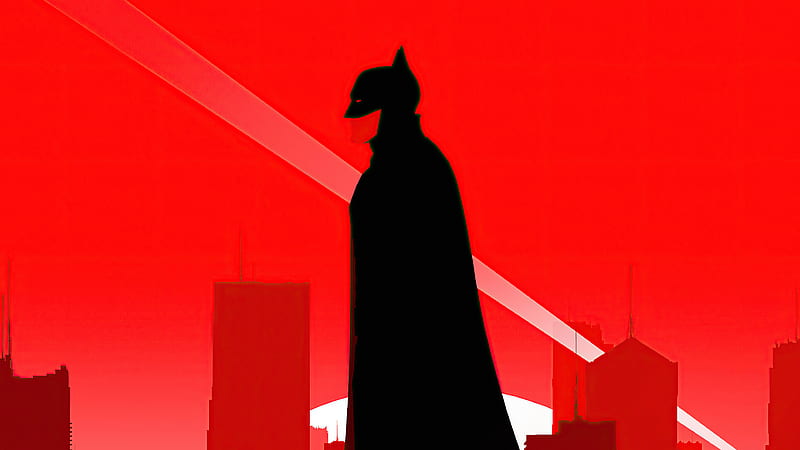 The Batman Red Background, batman, superheroes, artwork, artist, artstation, HD wallpaper