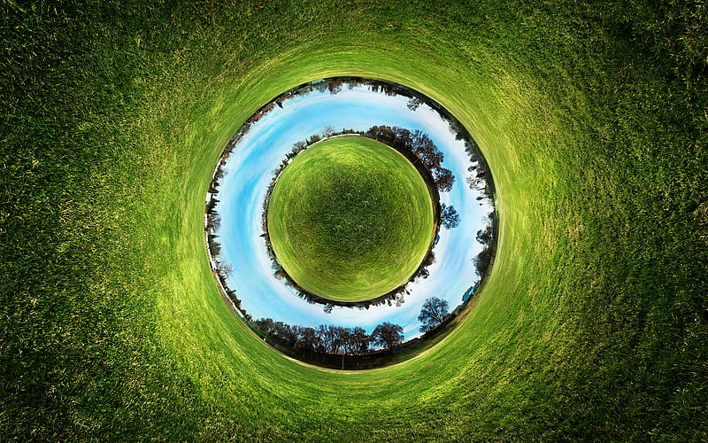 parallel world, world, black, hq, wide, round, 3d, green, nature, landscape, HD wallpaper
