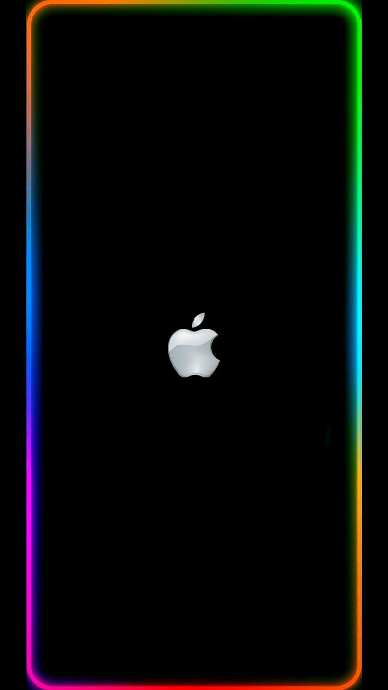 Apple Edge colorful , black, color edge, logo, pattern, HD phone wallpaper
