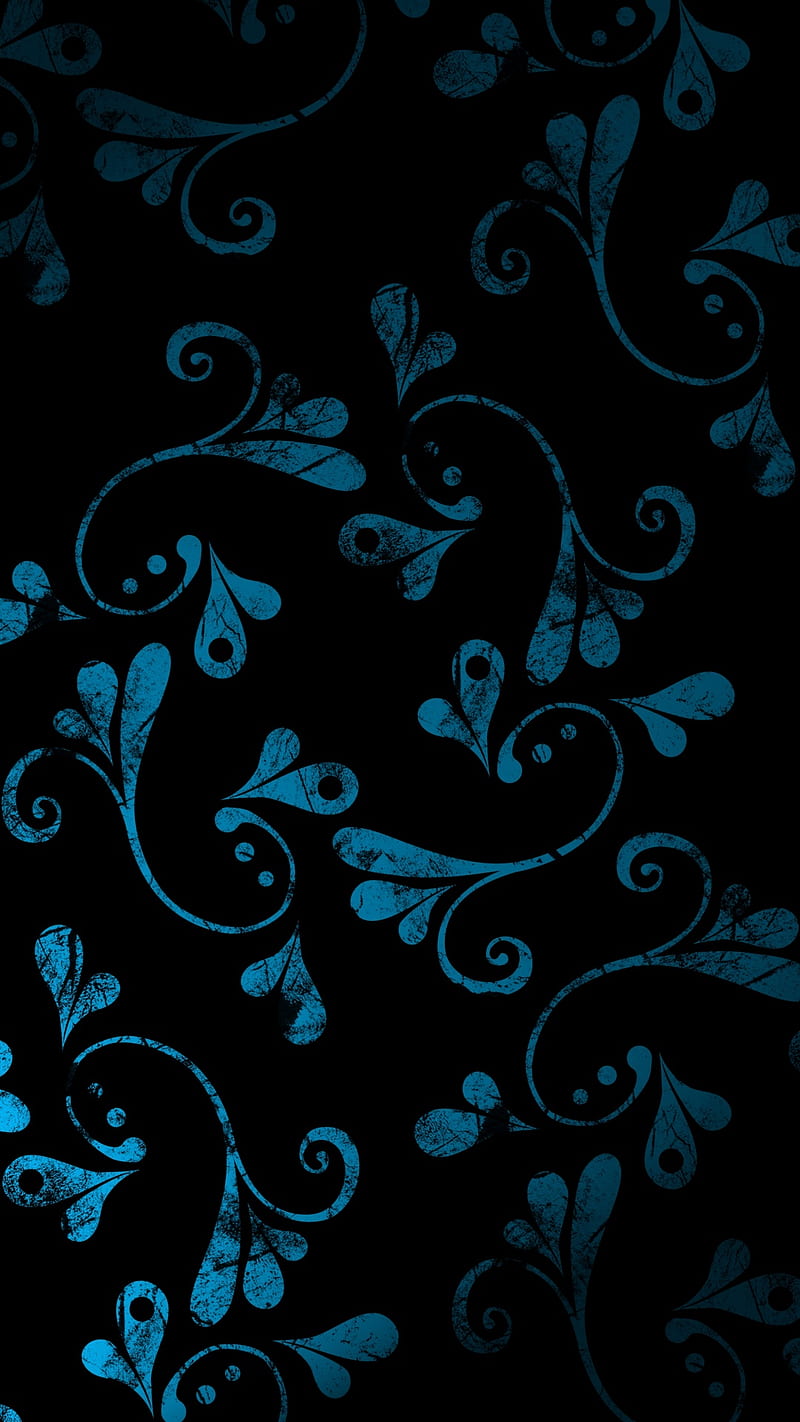 dark blue, abstract, paisley, HD phone wallpaper