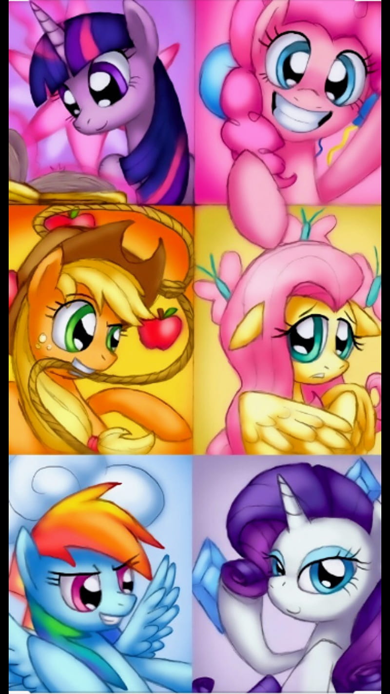 The Mane 6, my little pony, the main 6, HD phone wallpaper