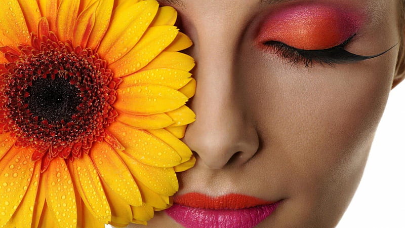 Pretty makeup, art, pretty, makeup, sunflower, face, woman, style, HD  wallpaper | Peakpx