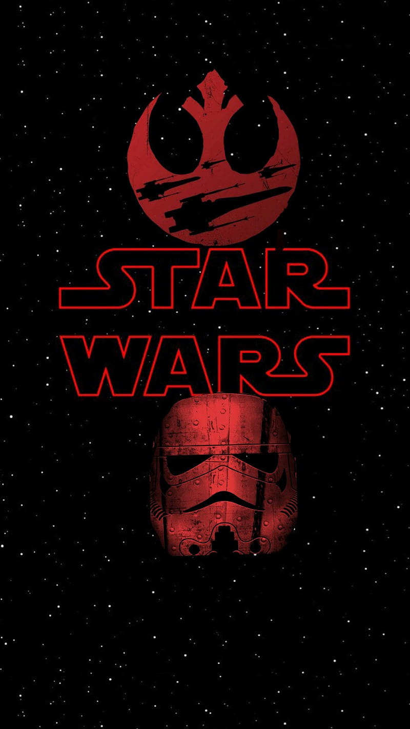 STAR WARS LOGO, galaxy, rebellion alliance, red, star wars, stormtrooper, HD phone wallpaper