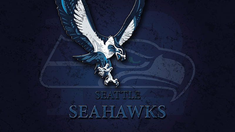 Seattle Eagle Logo In Blue Background Seattle Seahawks, HD wallpaper