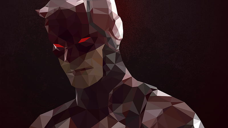 Daredevil Low Poly, daredevil, superheroes, artwork, HD wallpaper