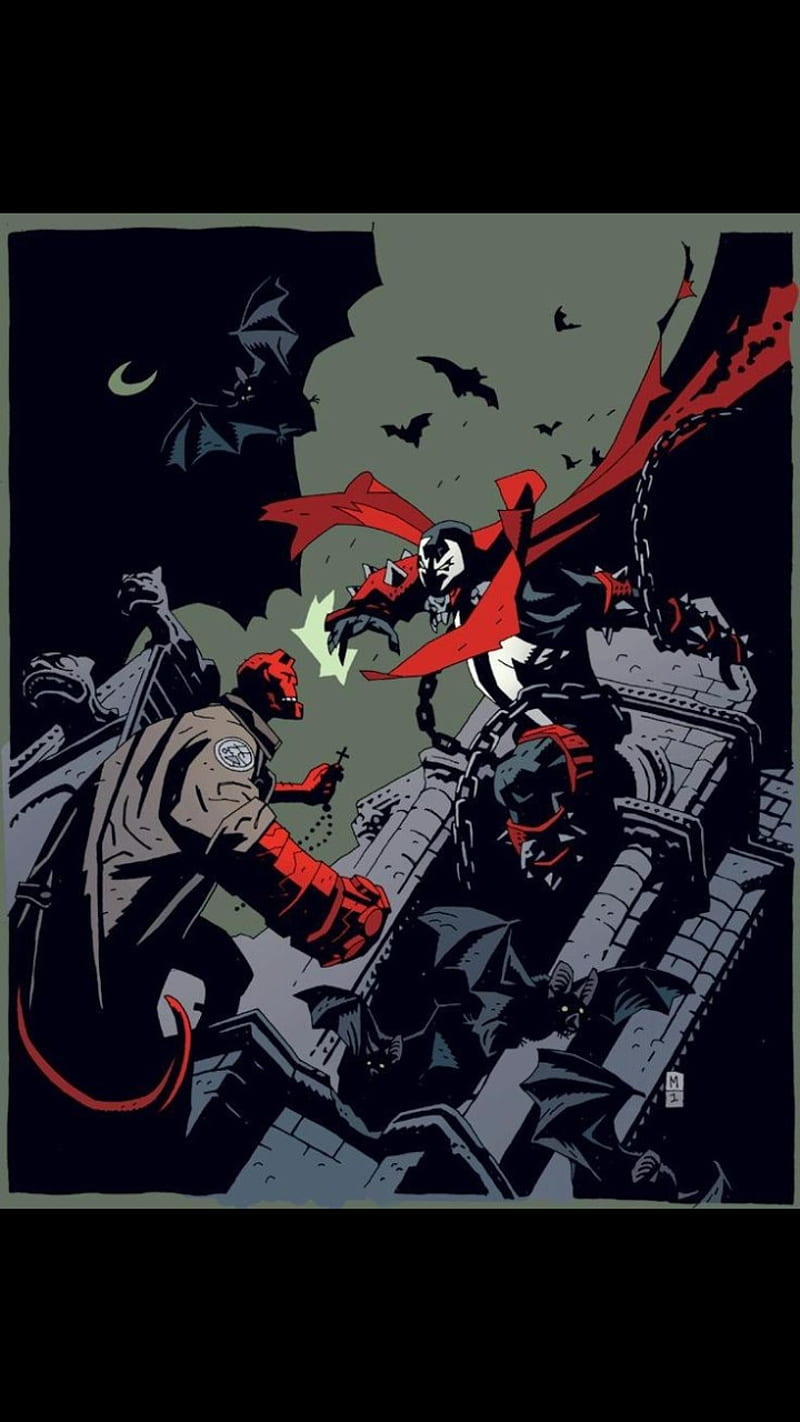Hellboy vs Spawn, darkhorsecomics, comics, HD phone wallpaper