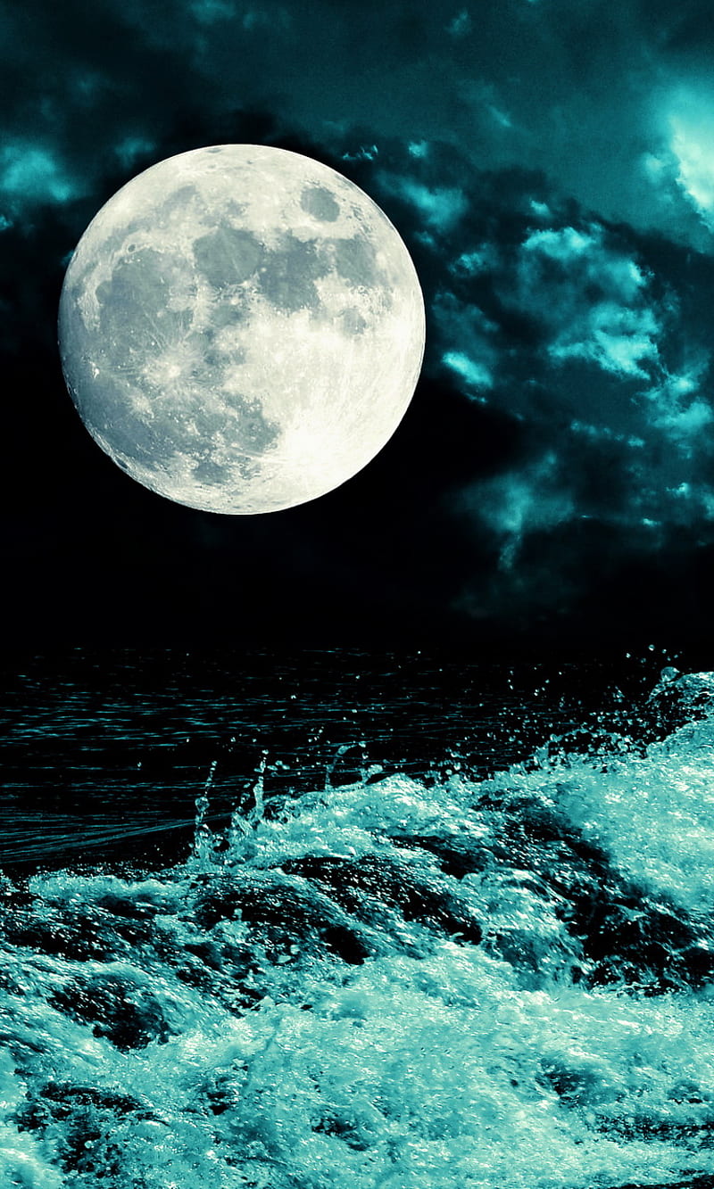 Moonlight, background, dark moon light sea, water, HD phone wallpaper |  Peakpx