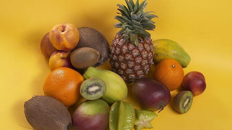 friut salad, pineapple, fruit, orange, salad, HD wallpaper