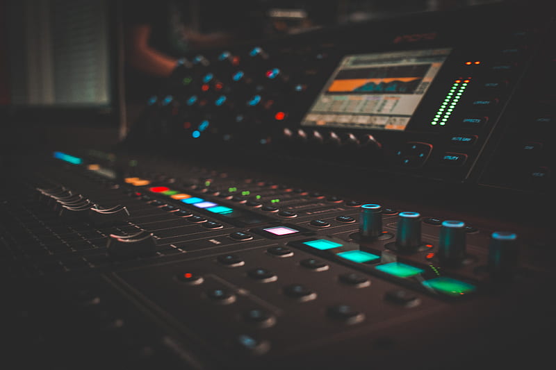 close-up graphy of turned on audio mixer, HD wallpaper