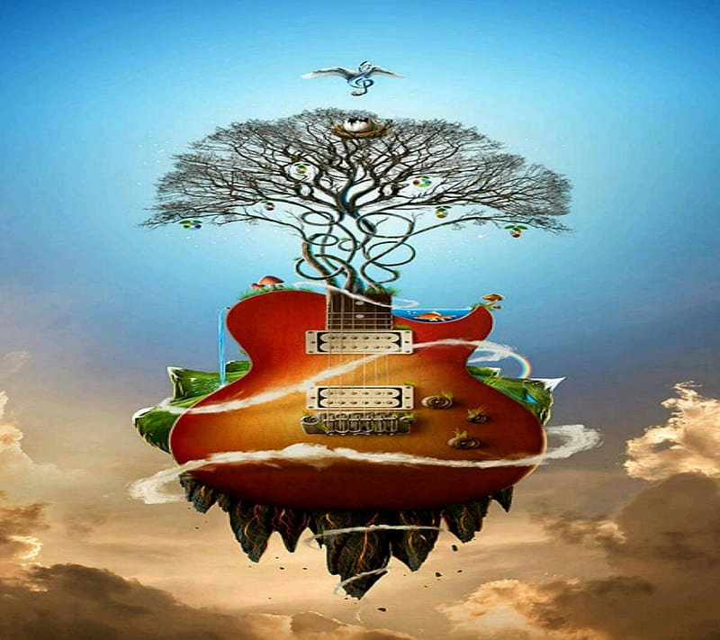 Naturaleza y música, árbol, naturaleza, guitarra, música, Fondo de pantalla  HD | Peakpx
