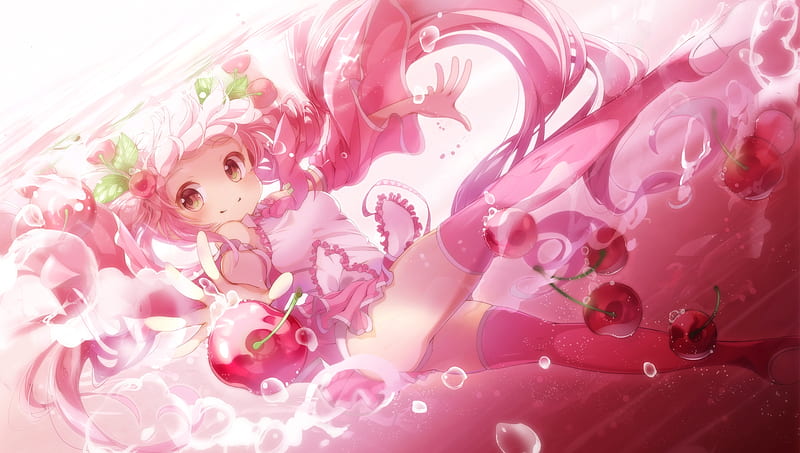 Sakura Miku, vocaloid, girl, minami mofuko, spring, pink, cherry, HD wallpaper