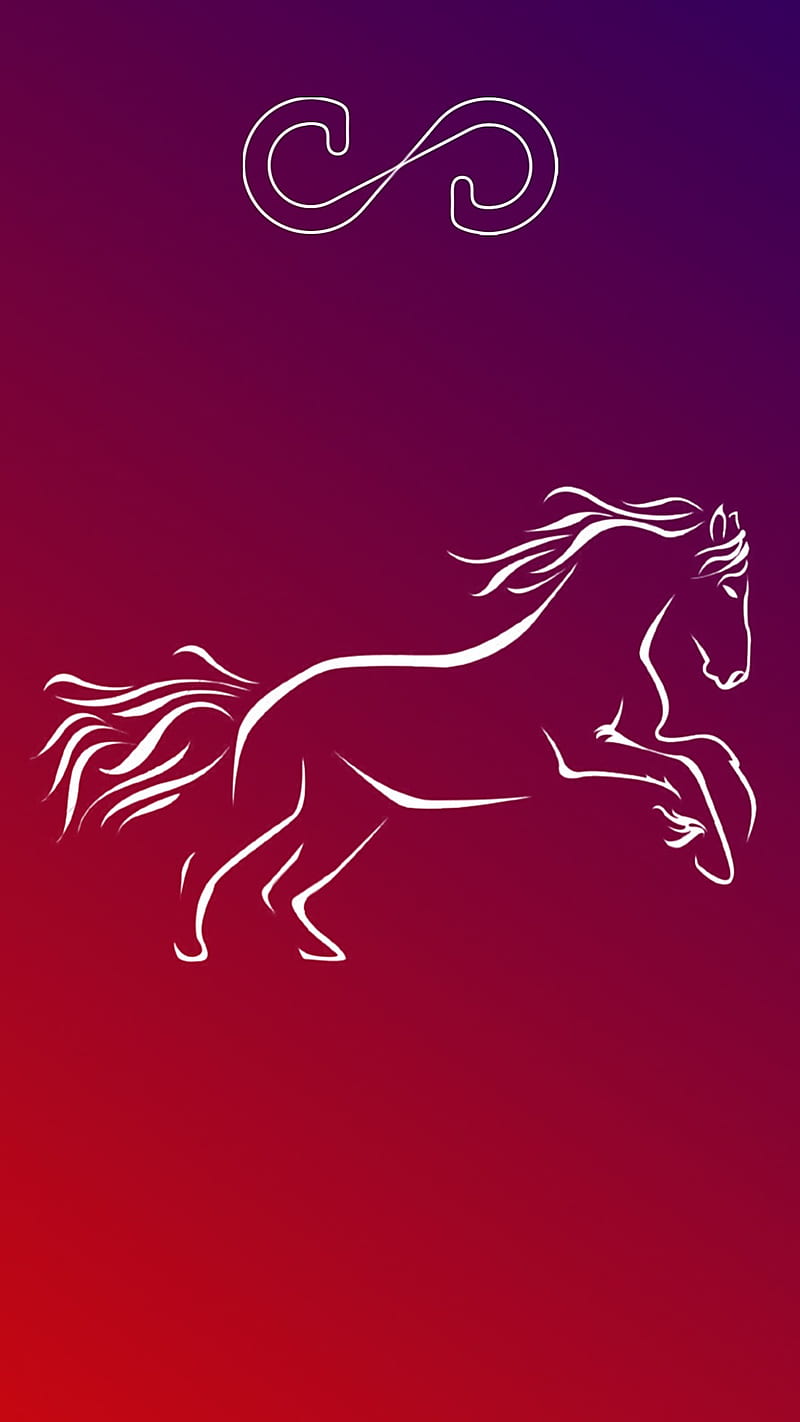 Horse ride, gradiente, purple, red, silhouette, caballo, purple, red, silueta, HD phone wallpaper