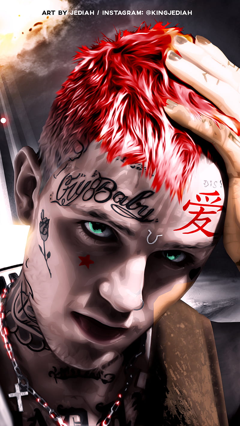 Lil Peep / Gaara, KingJediah, Naruto shippuden, anime, emo, hip hop, lil peep, naruto, rap, rapper, trap, HD phone wallpaper