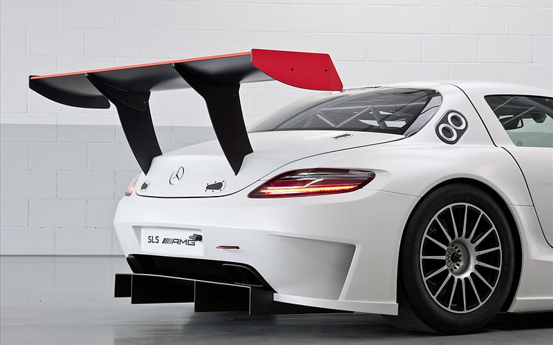 Mercedes SLS AMG GT3, benz, sls amd gt3, fia, racing, mercedes, white, HD wallpaper