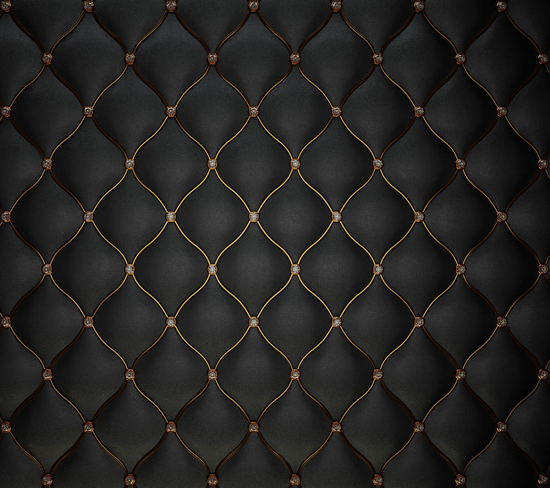Leather Upholstery, abstract, black, fabric, gold, texture, HD wallpaper