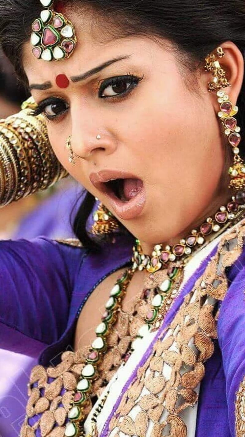 Nayantara, dress, malayalam actress, traditional, HD phone wallpaper