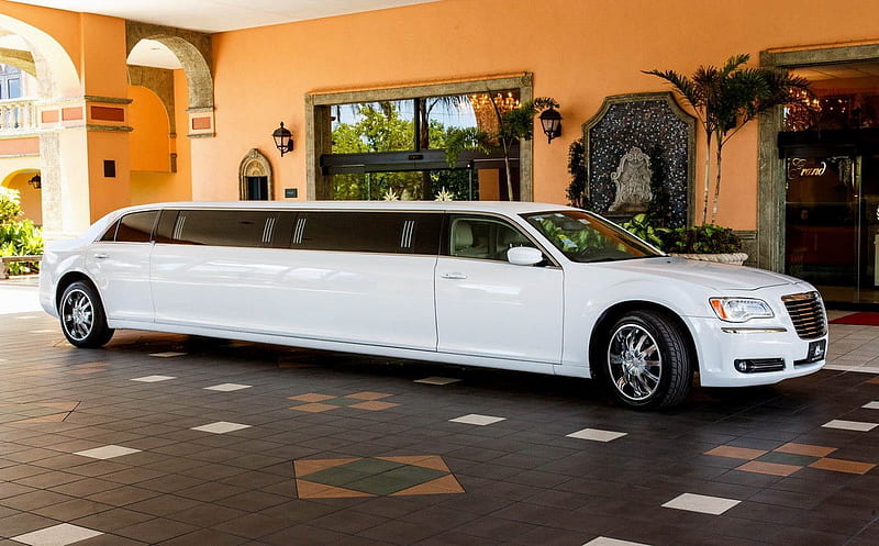 2016 white Chrysler 300 10 passenger limousine, Car, Chrysler, Luxury, Limousine, 10-Passenger, 300, HD wallpaper