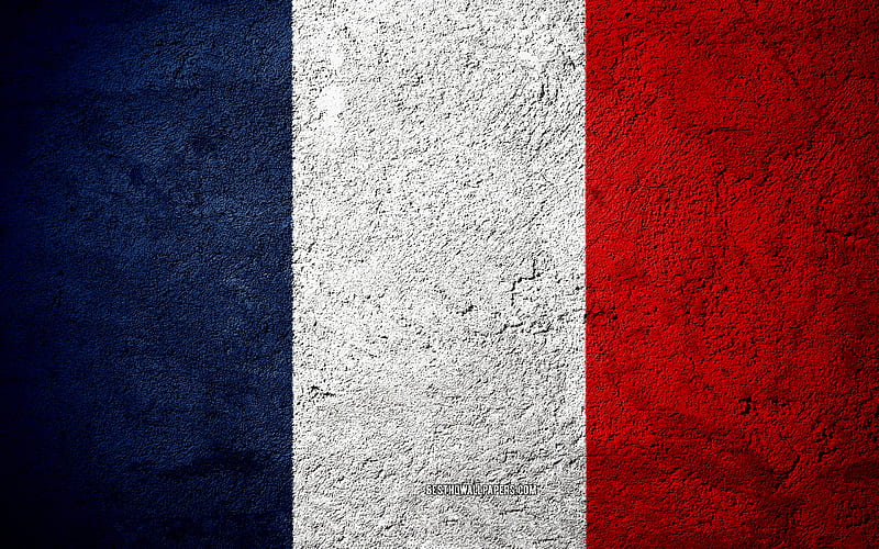 Flag of France, concrete texture, stone background, France flag, Europe, France, flags on stone, French flag, HD wallpaper