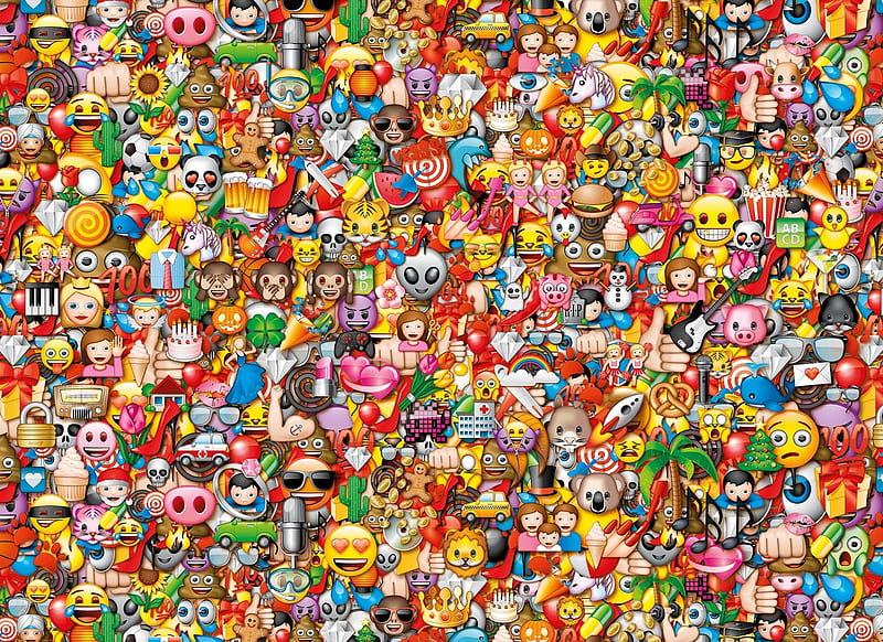 Emoji, emoticon, skin, texture, colorful, HD wallpaper