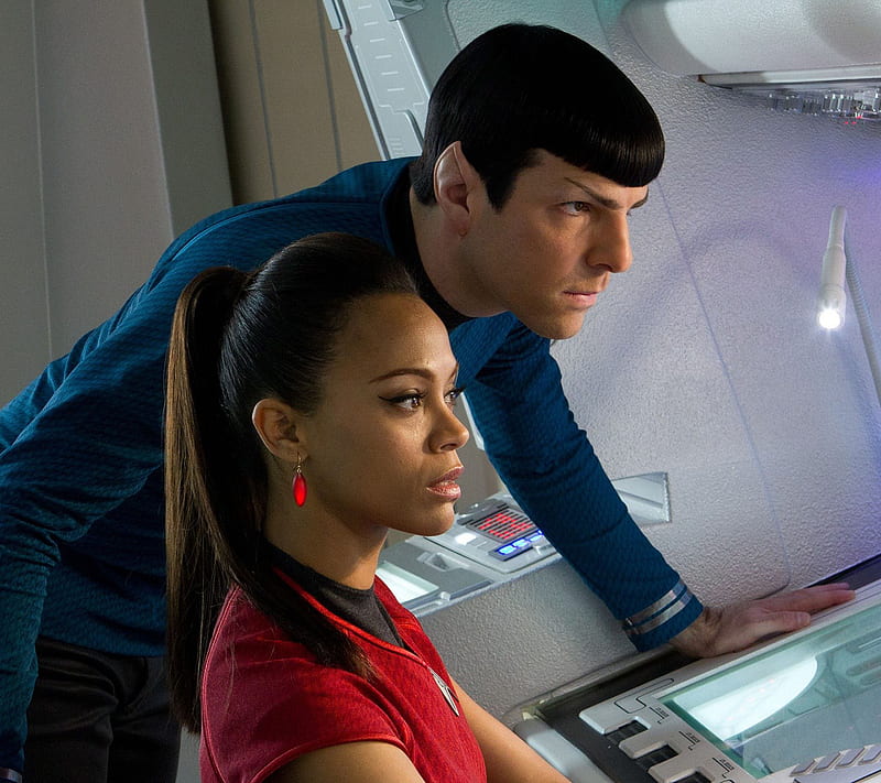 Spock And Uhura, fi, sci, star, trek, HD wallpaper