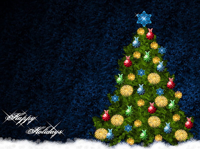 Happy holidays, tree, holidays, christmas, decoration, HD wallpaper