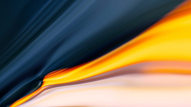 oneplus 7 stock, blurry, dark blue and yellow, Abstract, HD wallpaper