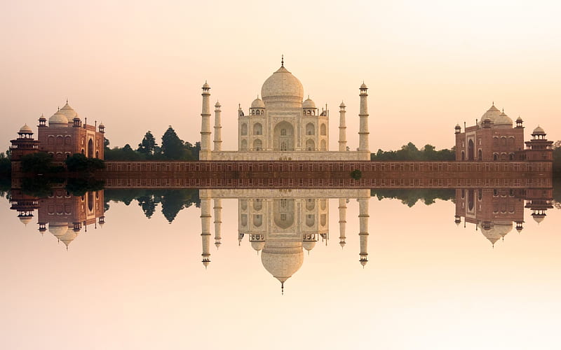 Taj Mahal, Agra, India, sunrise, castle, temple, India landmarks, HD wallpaper