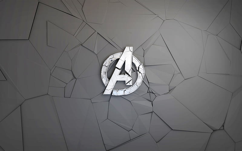 The Avengers, Creative logo, destroyed symbol, polygon style, new movies, comics, HD wallpaper