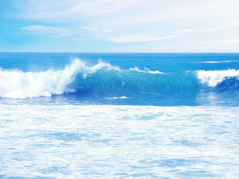 The Sea, waves, sea, wave, blue, HD wallpaper | Peakpx