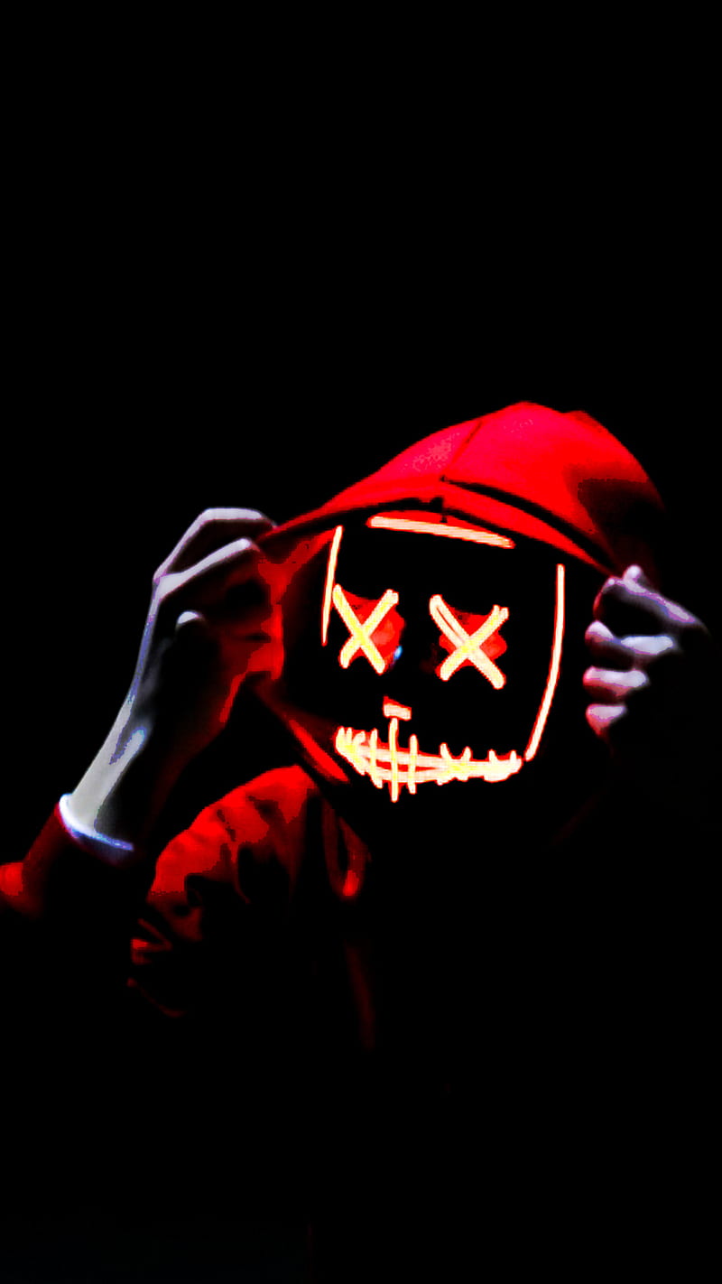 Masked man, mask, halloween, skulls, HD phone wallpaper