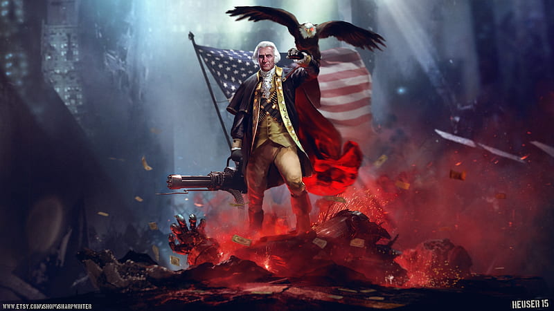 America founding father, fantasy, 2017, america, founding father, HD wallpaper